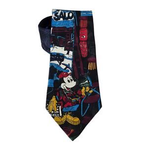 DISNEY MICKEY UNLIMITED FILM DIRECTOR BLUE 4" VINTAGE 90s SALO PRINT MEN'S TIE